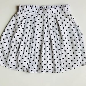 EVERLY White & Black Polka Dot A-line Skirt